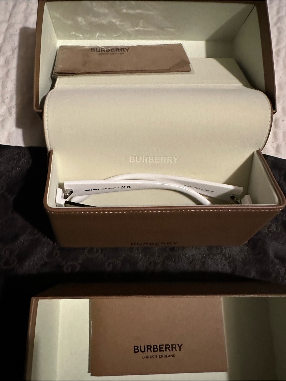 Burberry White Frame Shield Sunglasses with Smoke Lens - Picture 5 of 5